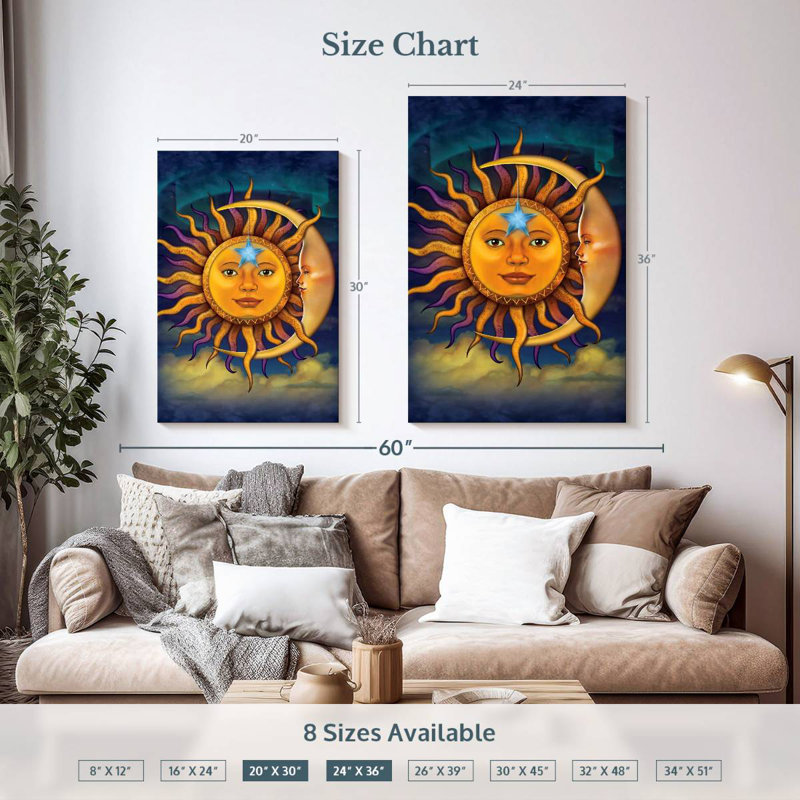 Oberle Sun Moon, 36" H x 24" W