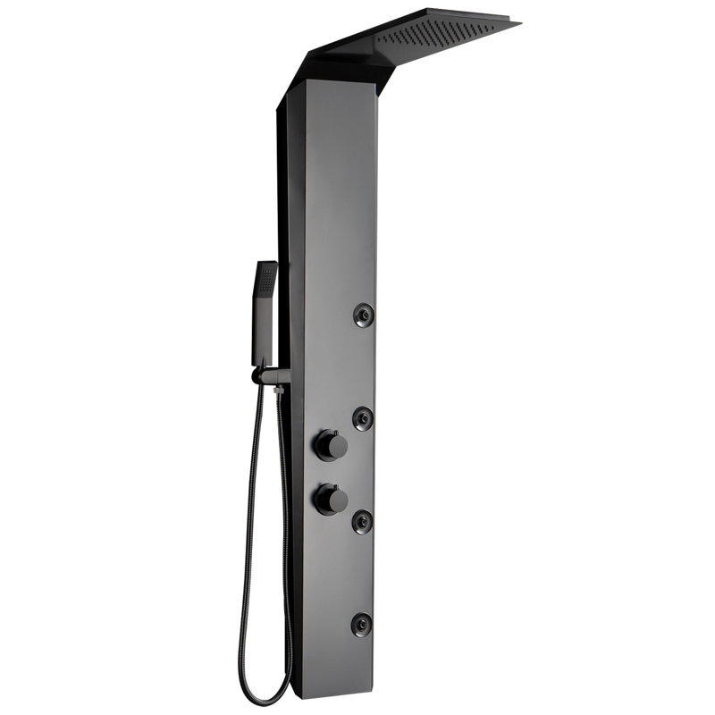 54.33'' Shower Panel with Fixed Shower Head, Matte Black