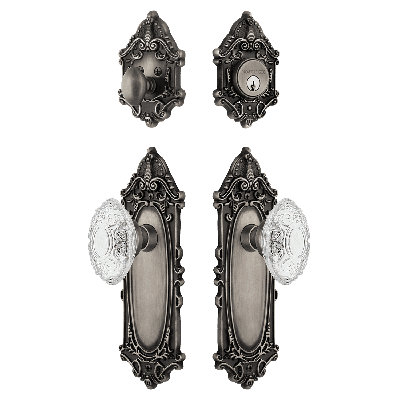 Ensemble d'entrée victorien avec bouton en cristal Nostalgic Warehouse