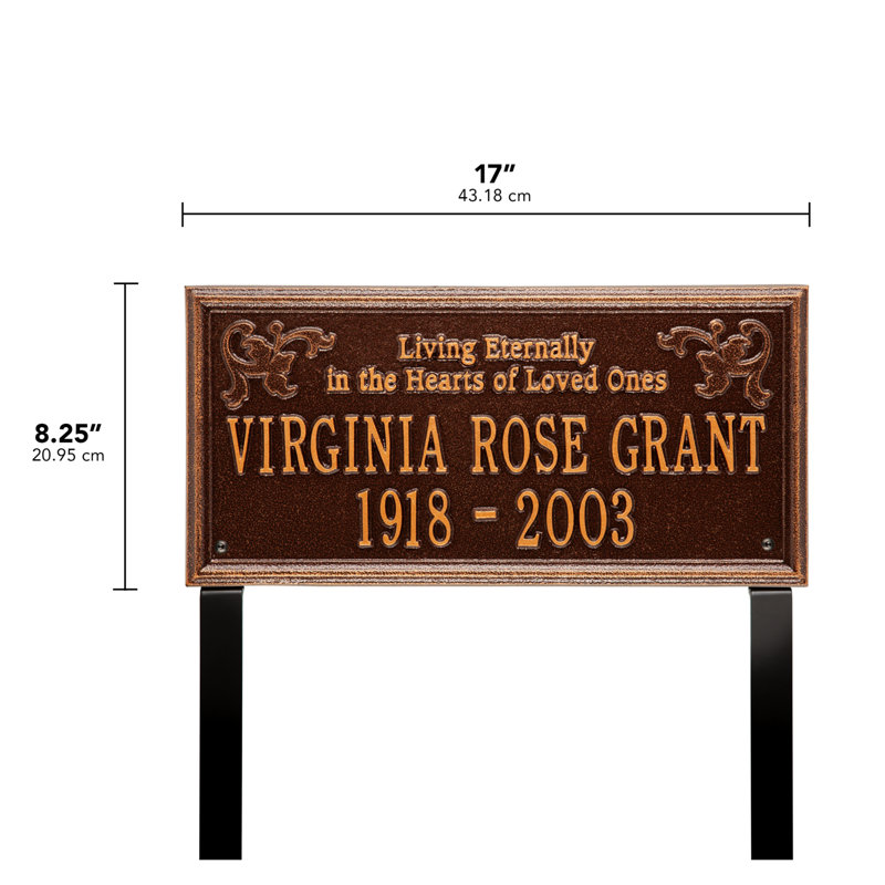 Wilmington 'Living Eternally' Memorial Plaque, Antique Copper, Yes