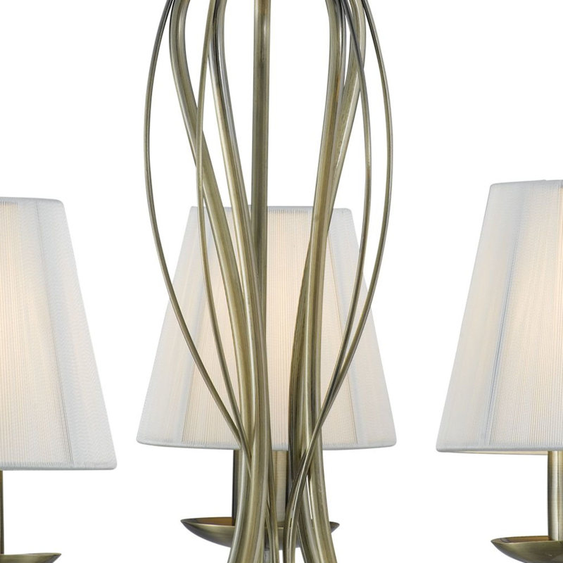 Rodman 5 - Light Shaded Chandelier, Antique Brass