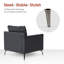Fauteuil d'appoint rembourré en similicuir 2 pièces Dametrius-1730084515