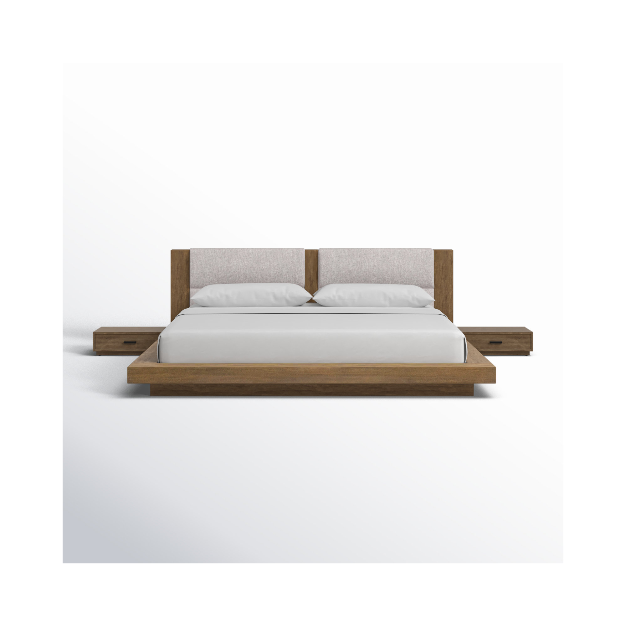 Boushra Bedroom Set, Light Walnut, Queen