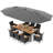 Set Of 11 Patio Dining Set w/ 15ft Double-Sided Patio Umbrella (Base Included) Gray-123552234-123551762