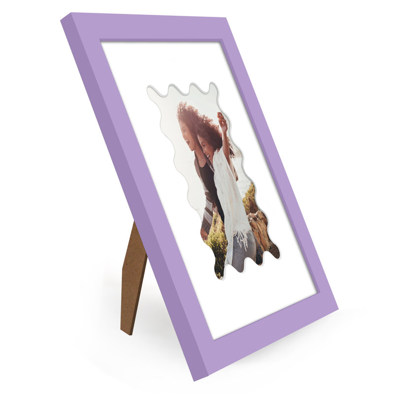 Cadre photo avec passe-partout ondulé - idéal pour n'importe quelle pièce, salon, dortoir, Purple, 8" W x 10" H