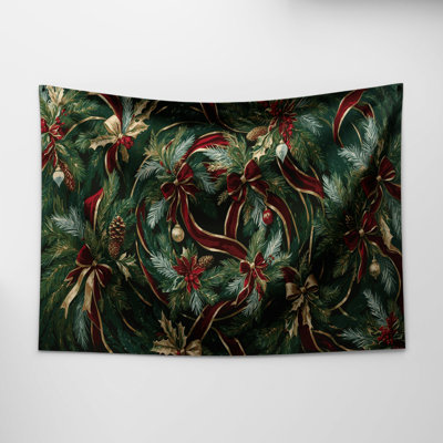 Tapisserie murale «Christmas Christmas Wreaths»