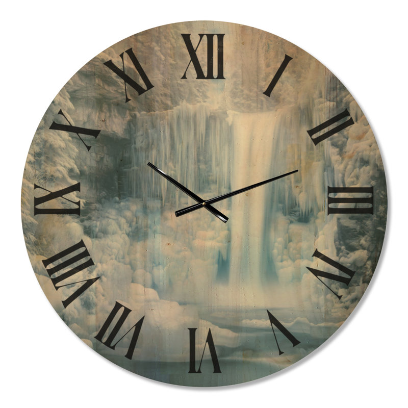 Horloge murale surdimensionnée en bois - Glacier cascade, Oversized