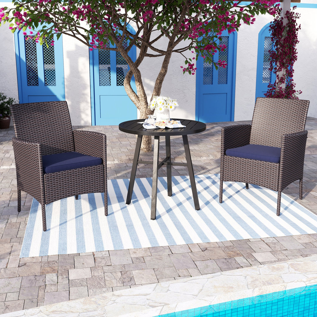 Alyah Round 3 - Piece 2 - Person 71.12Cm L Outdoor Bistro Set