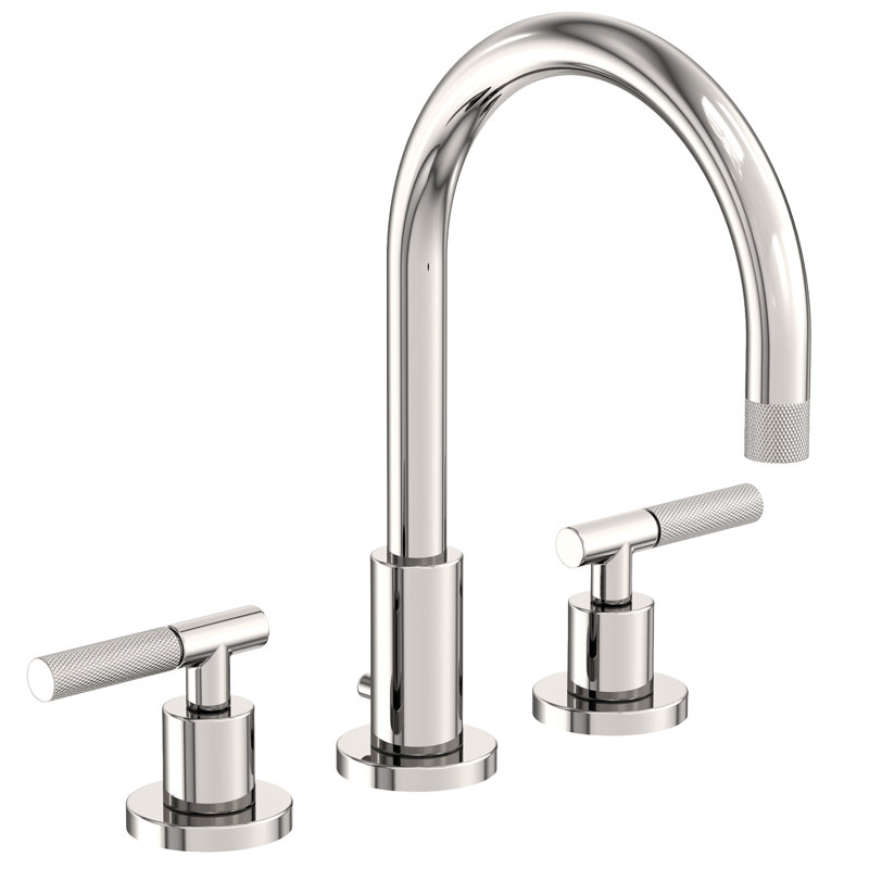 Muncy Widespread Bathroom Faucet with Drain Assembly, Polished Nickel