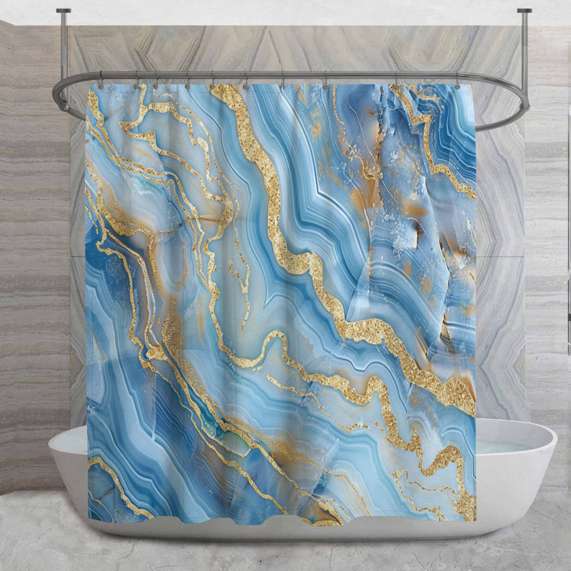 Rideau de douche Agate - Décoration de salle de bain minéral, H 93 po x l 70 po