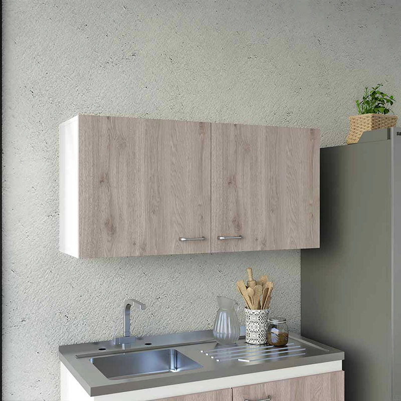 Armoire murale, deux tablettes, porte double, Blanc