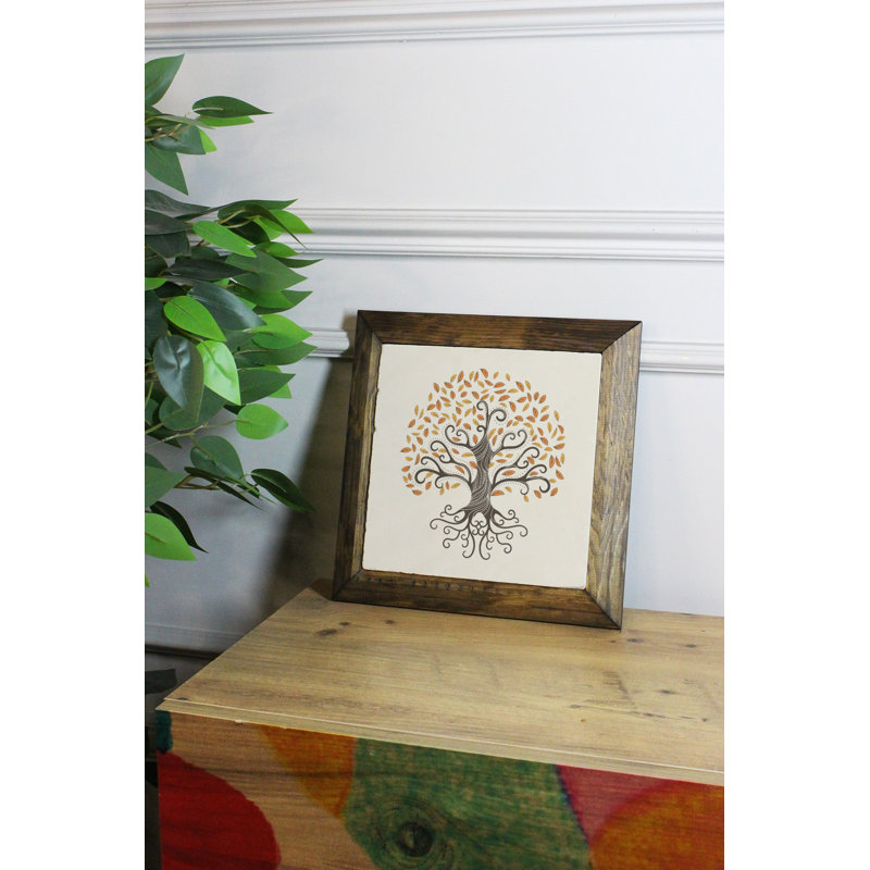 Élégante peinture encadrée décorative, art 100% pierre, 6,1 x 6,1 pouces | Cadre en bois de qualité supérieure, épaisseur: 0,8 po | Imprimé UV pour des couleurs éclatantes | Parfait pour la décoration intérieure, le salon et le bureau