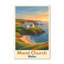 Mwnt Church, Wales - Coastal Chapel At Sunset | Romantic Travel Poster. Giclee Print On Wrapped Canvas. Wall Art, Home Decor - Religious & Cultural Sites, Wales - Wrapped Canvas Print-989779787