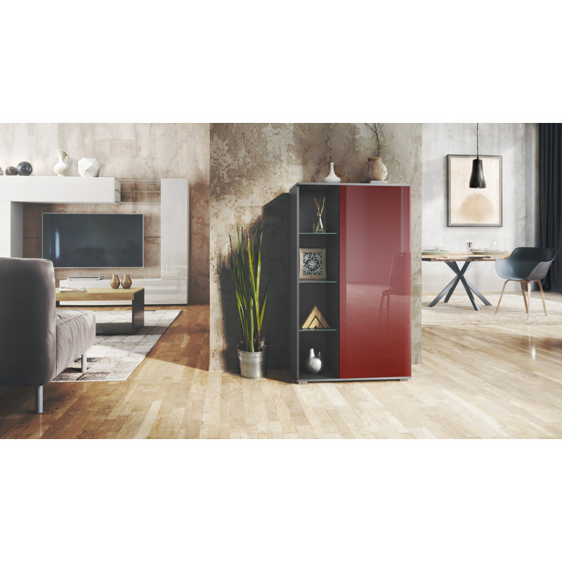 Shameerah Booth Display, Anthracite/Bordeaux
