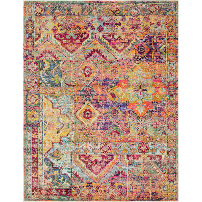 Ector Washable Abstract Indoor Rug, Rectangle 8' x 10'