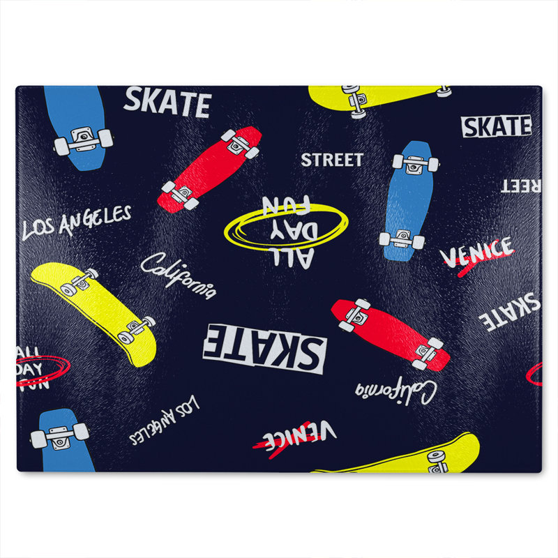 Skate Glass Chopping Board, 28cm L x 20cm W