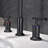 Matt Black Widespread Bathroom Sink Faucet With With CUPC Water Supply Hose And Cartridge