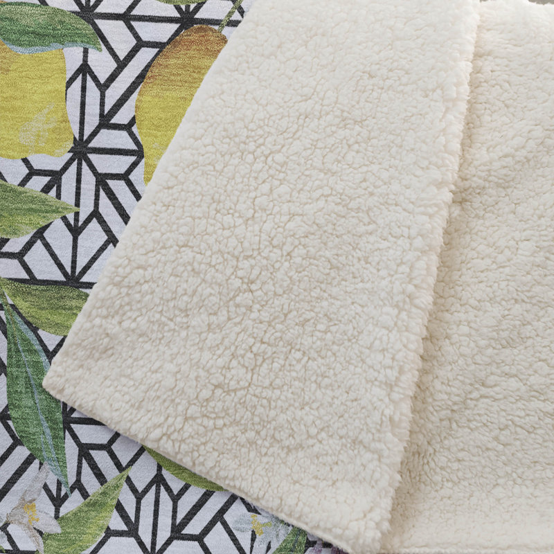 Addison Machine Washable Sherpa Lemons Throw Blanket