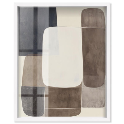 Décoration murale moderne empilable Stacked Pebbles II par Art Remedy, cadre blanc, 16 x 20
