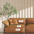 Orange Genuine Leather Modular Sofa cushion couch