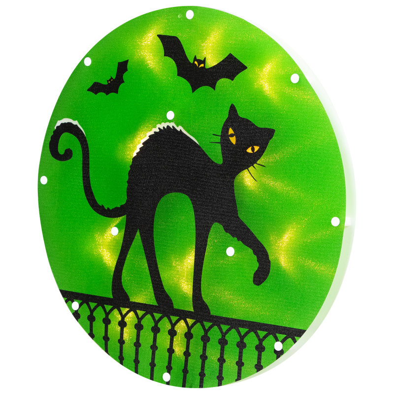 Silhouette de fenêtre 13,75 po chat noir illuminé