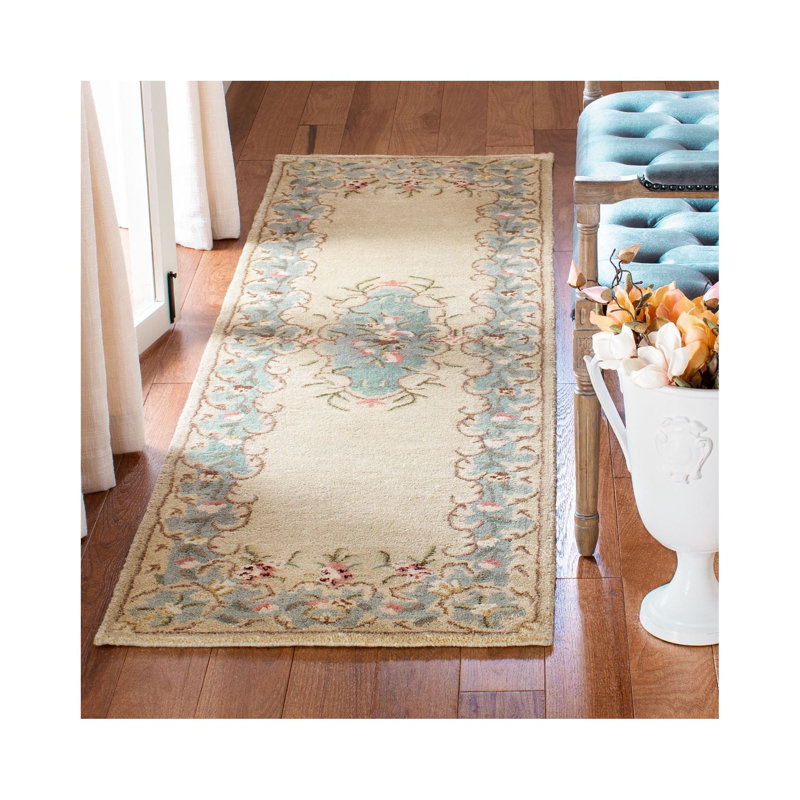 Tapis en laine touffeté à la main Molter, Tapis de couloir 2 pi 3 po x 12 pi