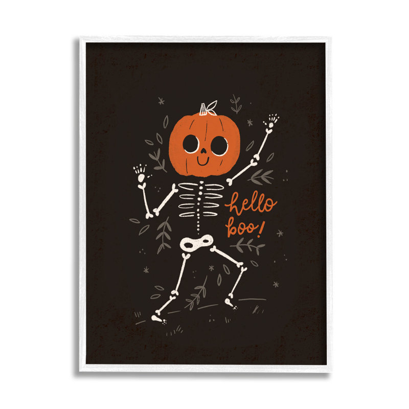 «Hello Boo Halloween» souriant à -111, H 30 po x l 24 po x P 1,5 po, Giclée encadrée blanc bord de mer