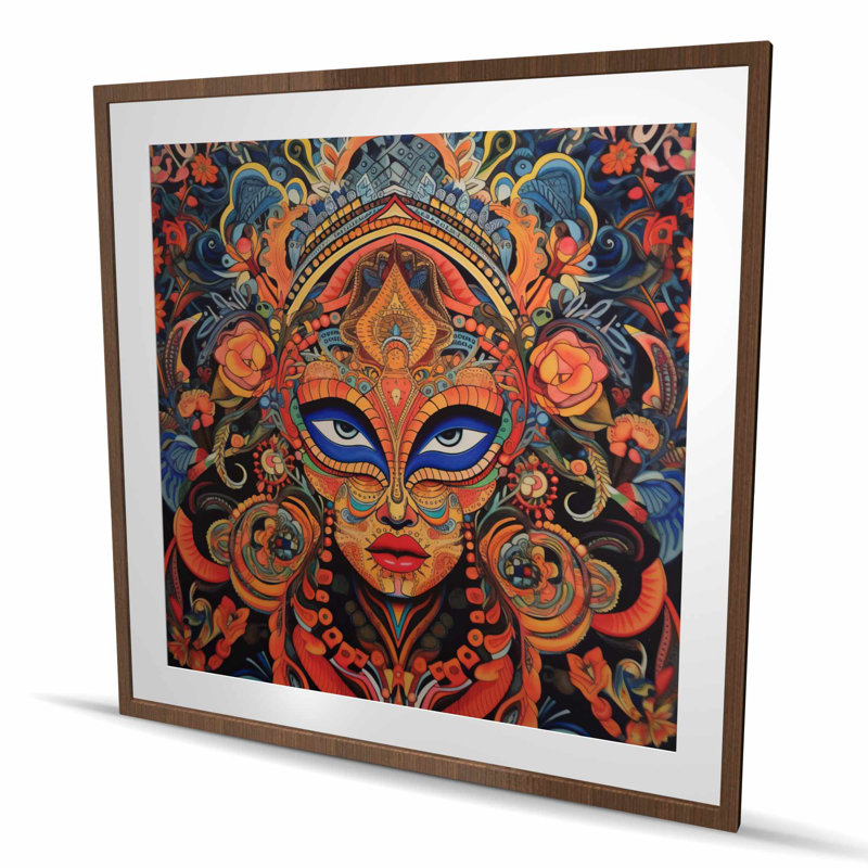 Aztec Face - Reproduction matte encadrée pour femme