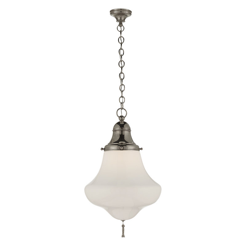 Ralph Lauren Home Xavier 1 Light Pendant, Butler's Silver, 23.5" H x 14" W x 14" D