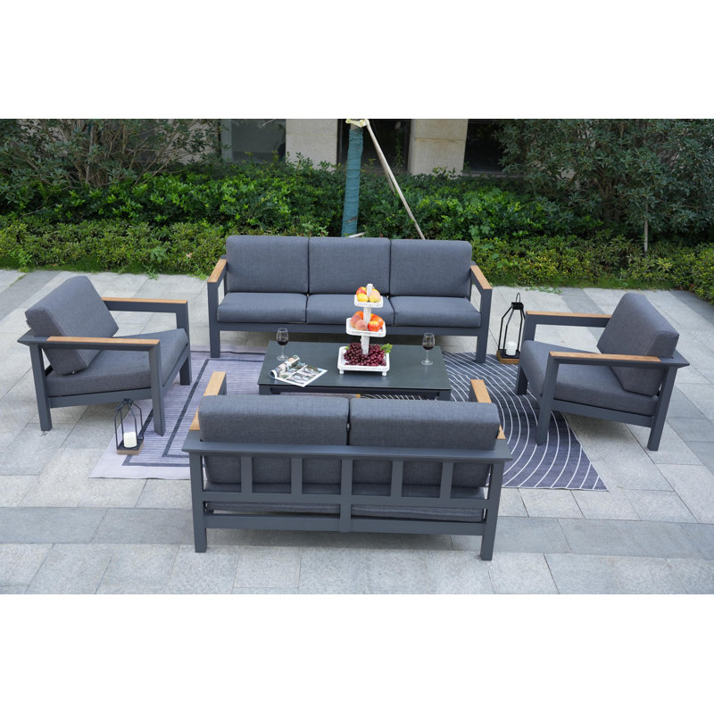 Caggiano 7 - Person Patio Conversation Set with Cushions