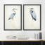 «Blue Heron Bird Portrait Coastal Beach Decor», ensemble de 2 reproductions d'art encadrées sur toile-1615086390-1615086388