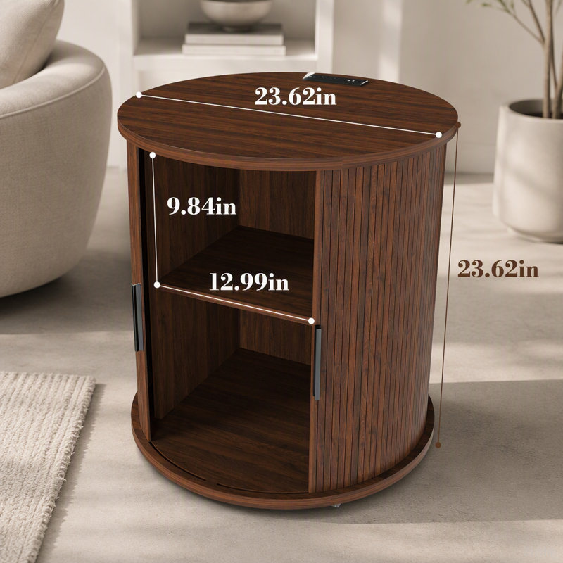 Table de bout Mid Century, Noyer, Individuel