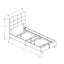 Lit simple tapissier Reagan avec contour bleu clair, H 45,61 po x l 42,7 po x L 80,02 po Reagan