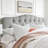 Tufted Upholstered Headboard, Solid Wood Head Board With Wood Legs, Adjustable Height Bed Headboard From 37” To 51” Fabric Headboard In Modern Button Design-103913781-128148676