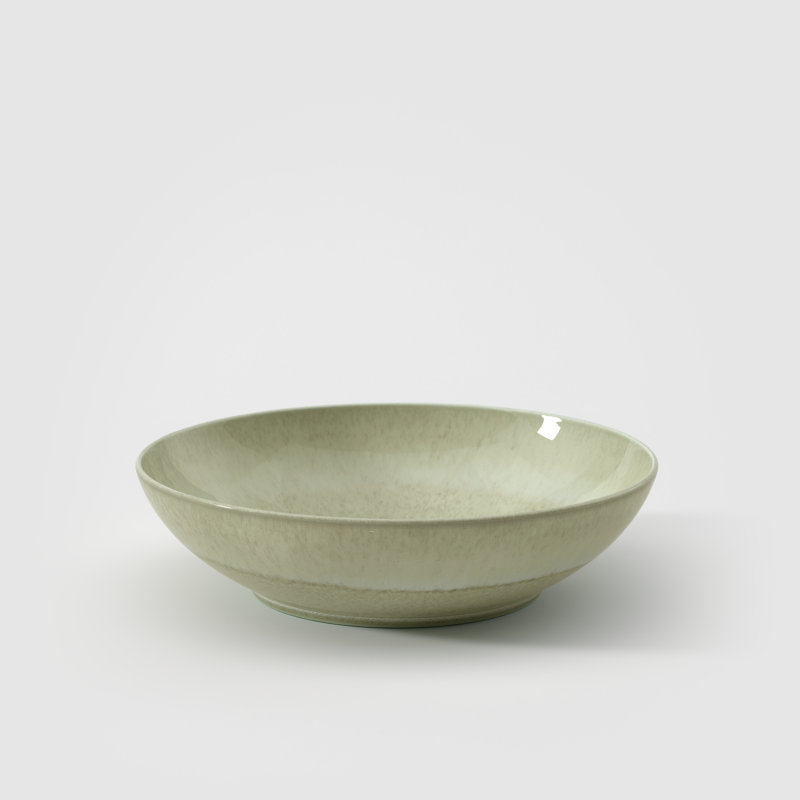 Villeroy & Boch - Perlemor Alga Low Serving Bowl, 43.25 oz, Premium Porcelain, Made in Germany, Dishwasher and Microwave Safe, Green
