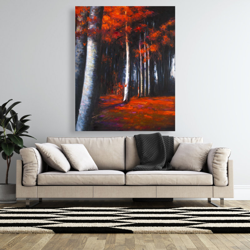Forêt mystérieuse - Paysage de toile noire pour la décoration intérieure