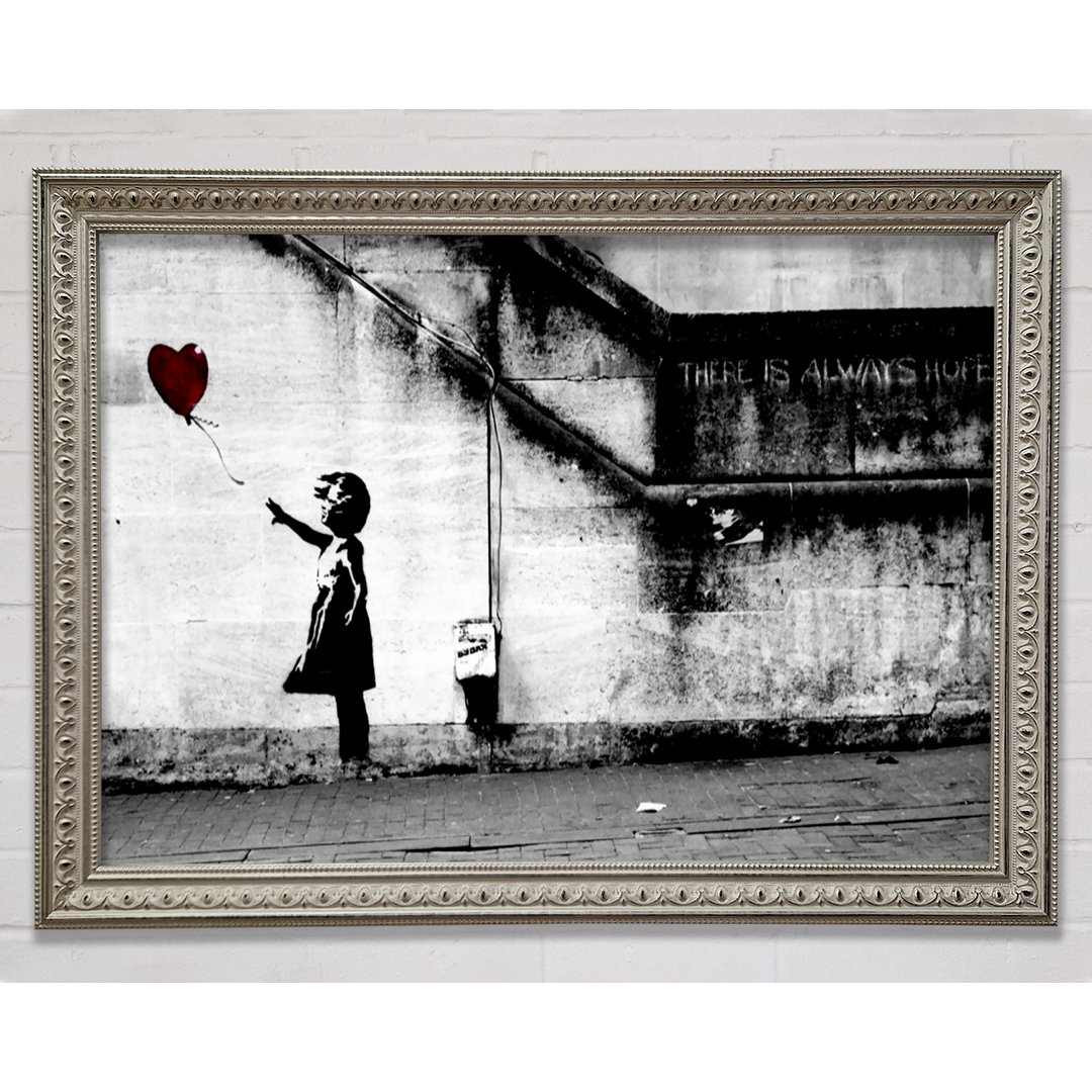 Red Heart Balloon Girl - Einzelne Bilderrahmen Kunstdrucke