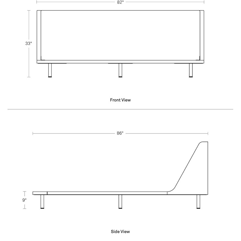 Nook Upholstered Platform Bed, King, Edwards Navy Crossweave