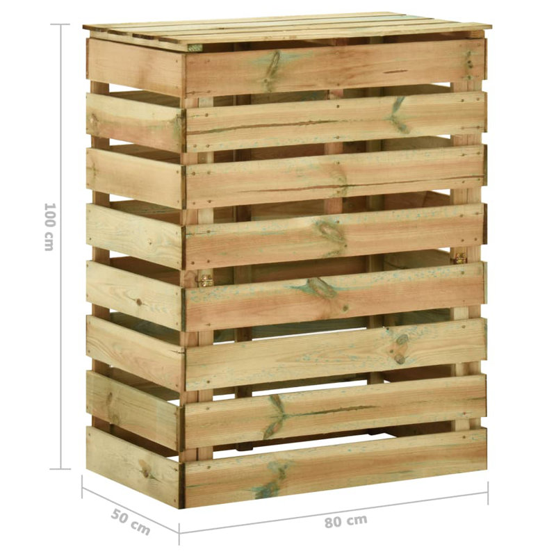 Tiptonville Wood Stationary Composter with Latching Lid