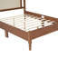 Lit plateforme en bois avec tête de lit captivante, noyer, attrait de chambre à coucher noyer enchanteur