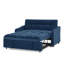 Lit escamotable avec dossier réglable, ports, revêtement en velours bleu pour une vie compacte et confortable, canapé-lit 47 po x 53 po x 31 po, 69 po x 45 po x 16,5 po-1894318183