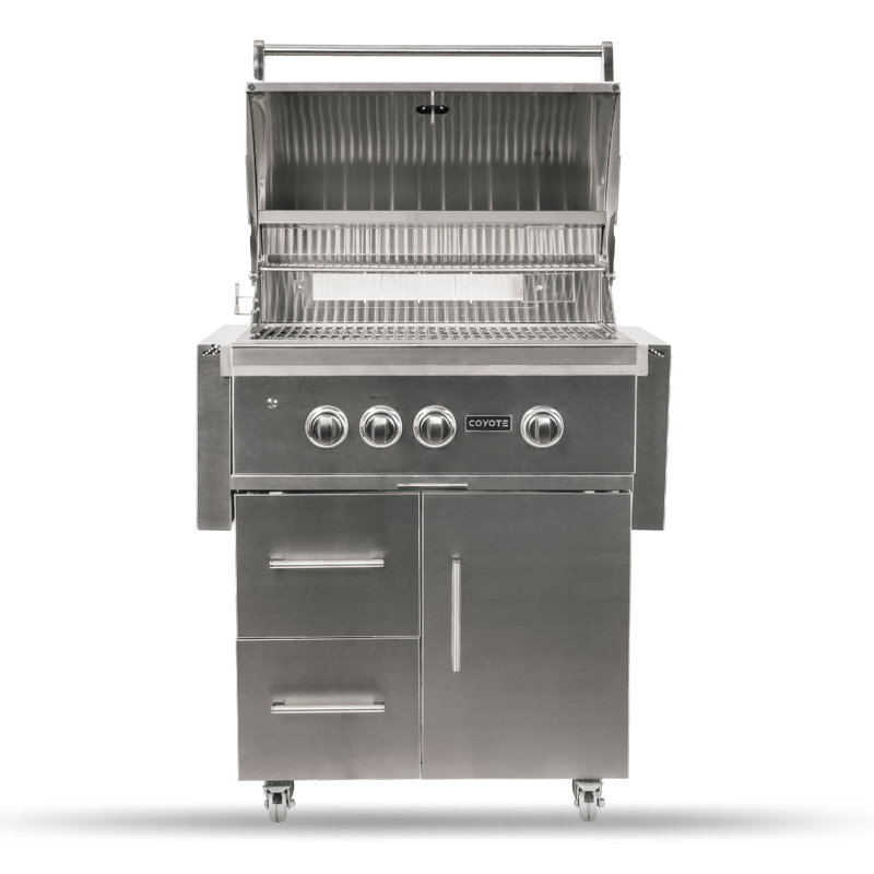 Barbecue au gaz convertible à 4 brûleurs avec fumoir Coyote Grills, Propane liquide