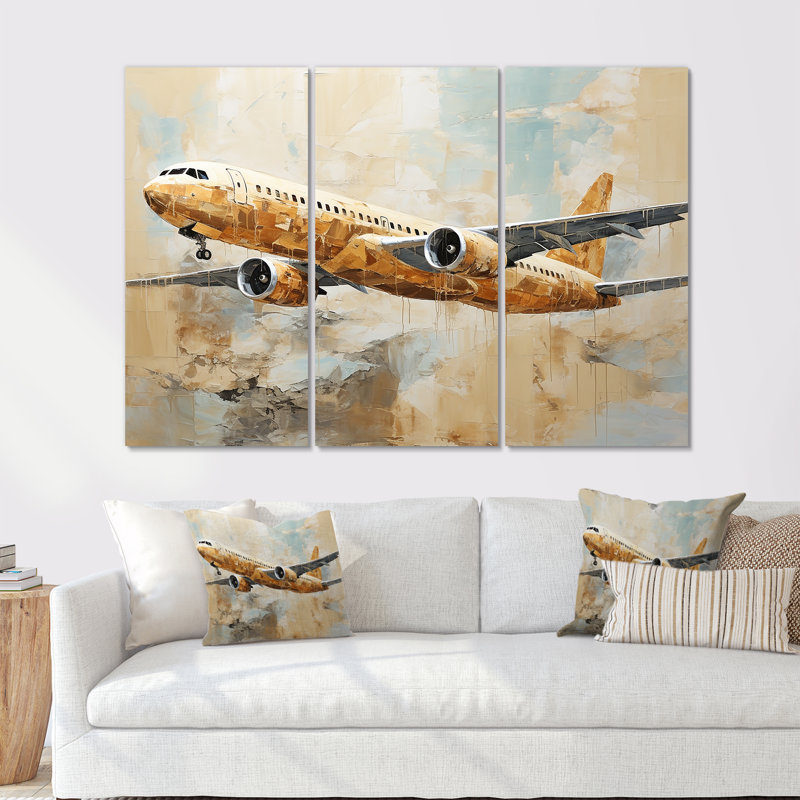 Passager, avion, ailes d'aventure - ensemble de salon d'art mural, H 32 po x l 48 po x P 1 po