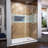 DreamLine Flex 30 inch D x 60 inch W x 74 3/4 inch H Semi-Frameless Pivot Shower Door in Chrome with Left Drain White Shower Base Kit-29345713-29345715-132400579