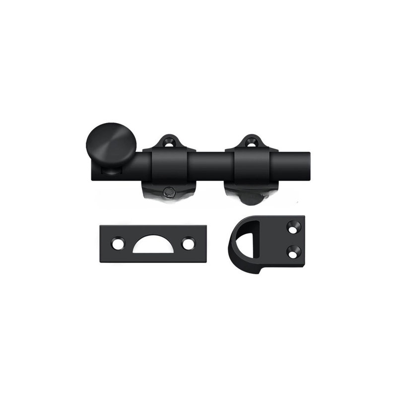 Boulon de porte néerlandais 4 po Deltana DDB425U19; robuste; finition noire, Peint en noir