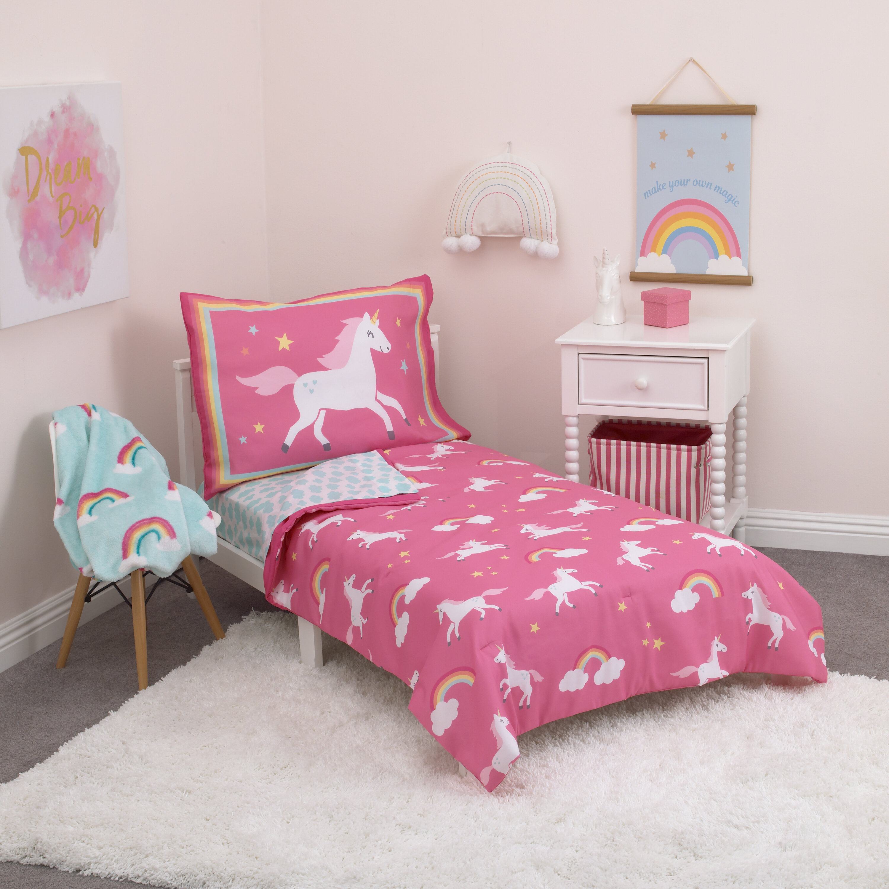 Pink shop unicorn comforter