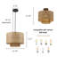 Luminaire suspendu tambour en rotin naturel 1 lumière