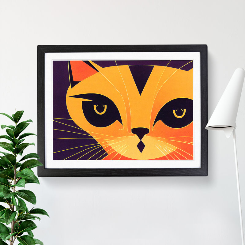 Cat Vol.5 Abstract - Single Picture Frame Print, Black Framed, 25cm H x 34cm W x 2cm D