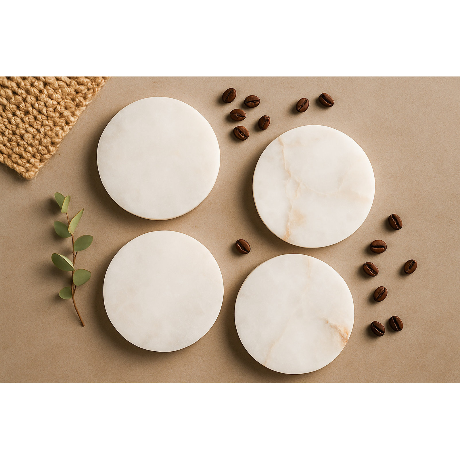 Set of 4 Alabaster Coaster