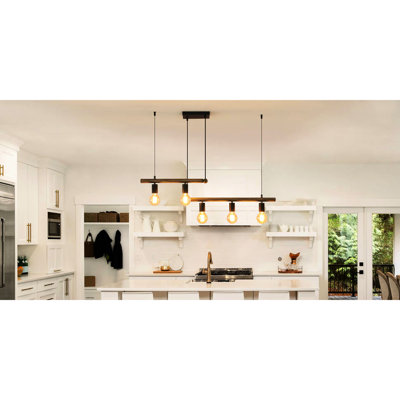 5- Luminaire suspendu pour îlot de cuisine - finition bronze, à intensité variable, sans ampoule incluse, fer à repasser à intensité variable peint à la main, base E26